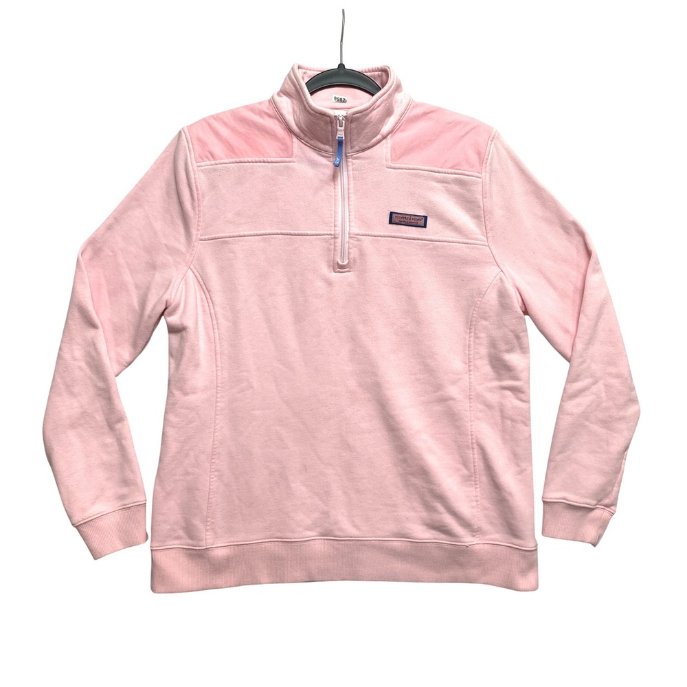 Vineyard Vines Sweatshirt Womens Size Large Pink Quarter Zip Pullover